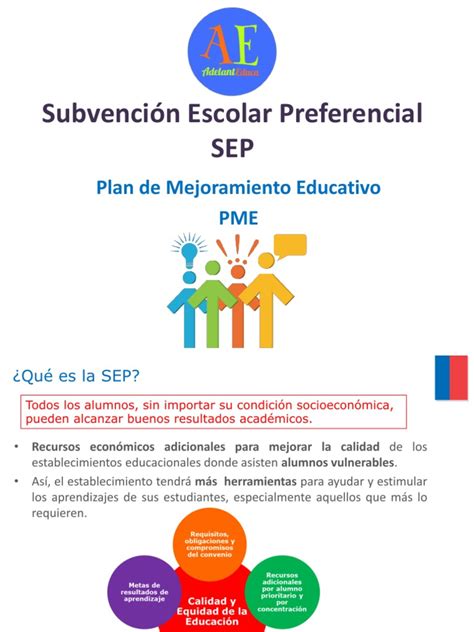 Esquema explicativo sobre la distribución de la Subvención Escolar Preferencial (SEP) y su impacto en la infraestructura de colegios vulnerables