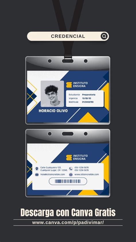 Diseño de credencial virtual con orientación adaptable