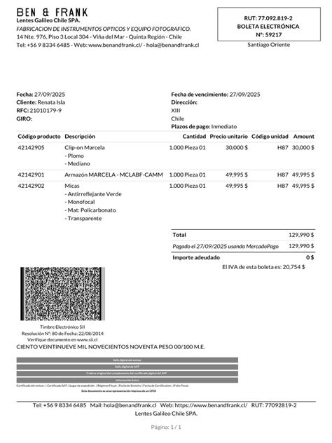 Documentos necesarios para el reembolso de lentes ópticos: receta médica, boleta de compra y orden médica