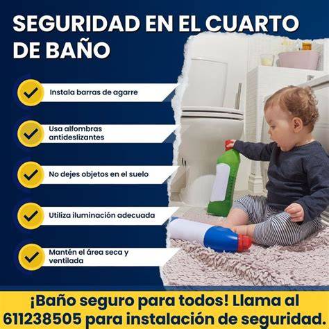 Gráfico de seguridad en el baño: uso de sillas, barras y alfombras antideslizantes