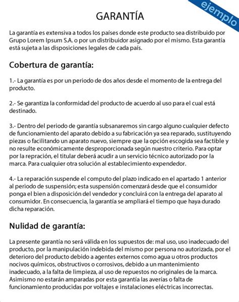 Infografía: Ejemplos de servicios con garantía y su cobertura típica