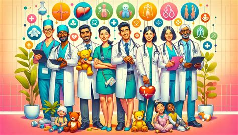 Esquema de las diferentes especialidades en el cuidado de pacientes.