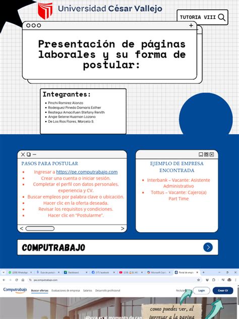 Infografía sobre los pasos para postular a empleos públicos online.