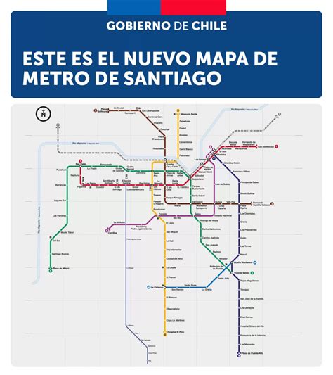 Mapa de las estaciones del Metro de Santiago con énfasis en las oficinas de atención al cliente
