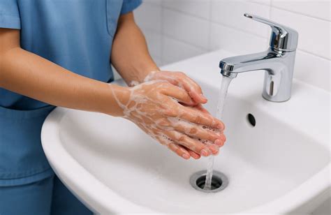 Persona lavándose las manos para prevenir infecciones