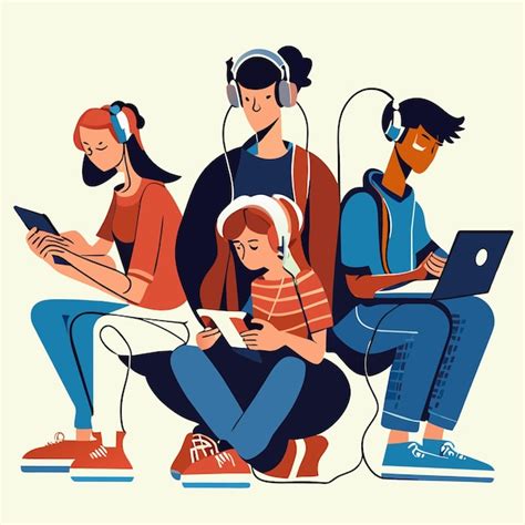 Ilustraciones de rostros de adolescentes