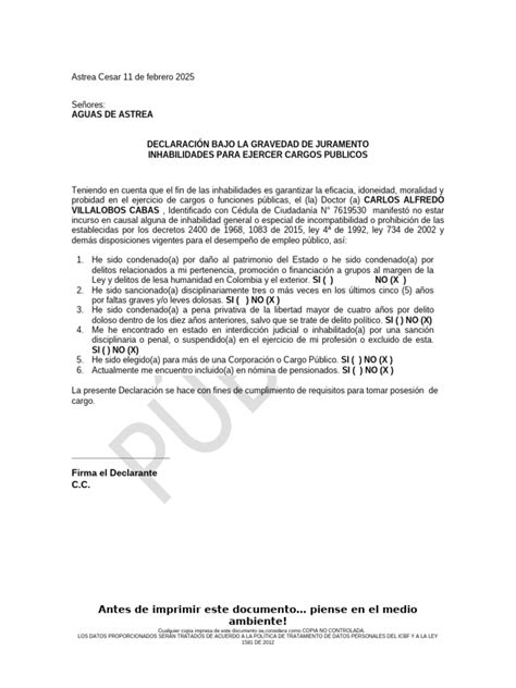 Esquema de inhabilidades legales para cargos públicos