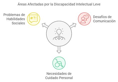 Esquema de las áreas afectadas por la discapacidad intelectual: conceptual, social y práctica.