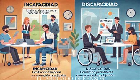 infografía sobre la diferencia entre discapacidad e incapacidad permanente