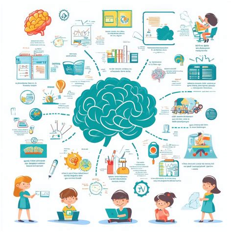 Ilustración: Cerebro humano adaptándose y aprendiendo a diferentes edades