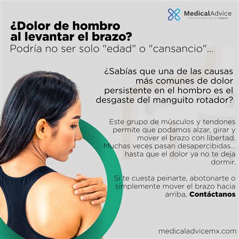 Infografía: Causas comunes del dolor de hombro al levantar el brazo