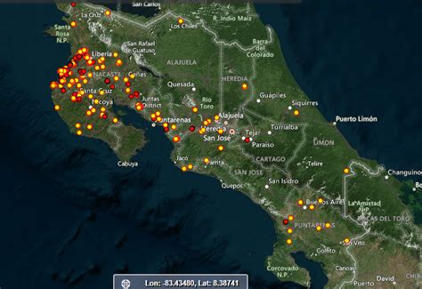 Mapa de vulnerabilidad ante incendios forestales en Guanacaste, Costa Rica