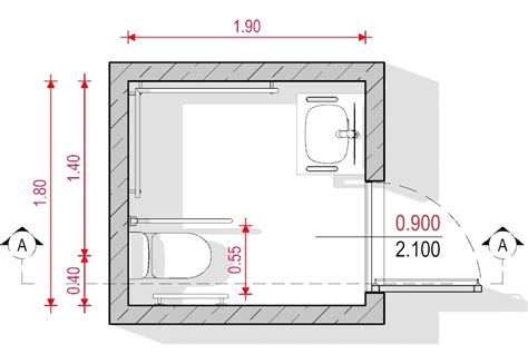 Imagen: Diagrama de medidas recomendadas para baños accesibles en España