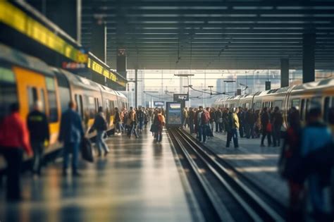 Foto temática de una estación de metro abarrotada en hora punta