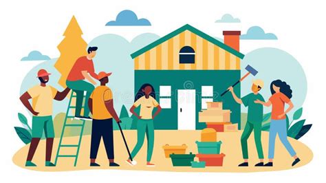 Foto de voluntarios trabajando en la renovación de un hogar de ancianos