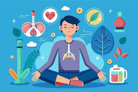 Ilustración de una persona realizando ejercicios de respiración para relajación