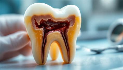fotografía de un diente con una caries visible