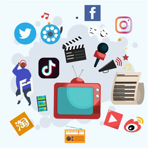 Ilustración de medios de comunicación y su influencia social