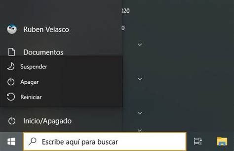 Opciones de apagado en la pantalla de inicio de sesión de Windows
