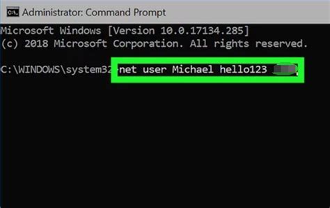 Modo interactivo para cambiar contraseña con net user