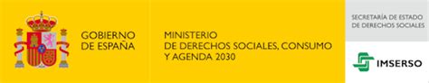Logotipos del INSS, IMSERSO y Ministerio de Derechos Sociales.