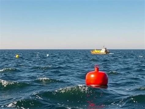 Fotografía de boyas de demarcación instaladas en una zona de baño de playa