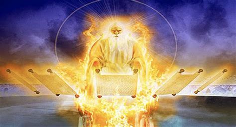 Representación artística de la visión de Daniel: un trono celestial con fuego y la figura del Anciano de Días.