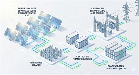 Diagrama de la planta fotovoltaica instalada en el Hospital de Peñaflor.