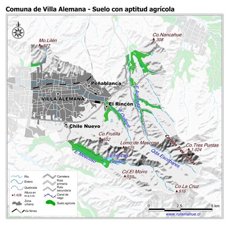 Mapa de ubicación de Villa Alemana y el Troncal Urbano