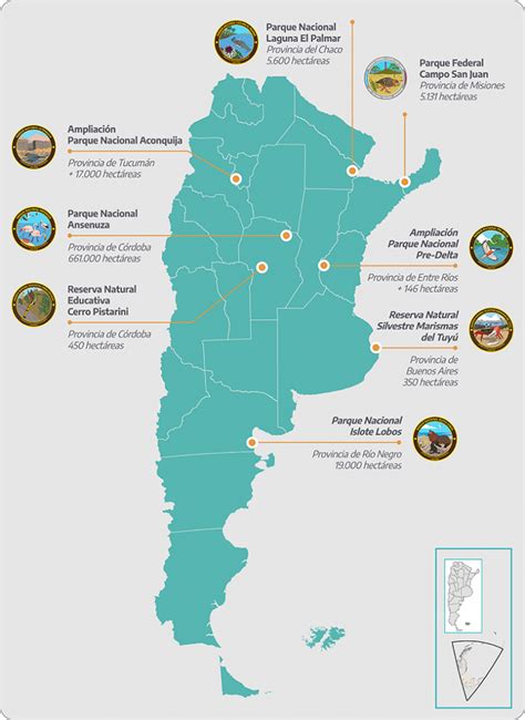 Mapa de senderos accesibles en parques nacionales