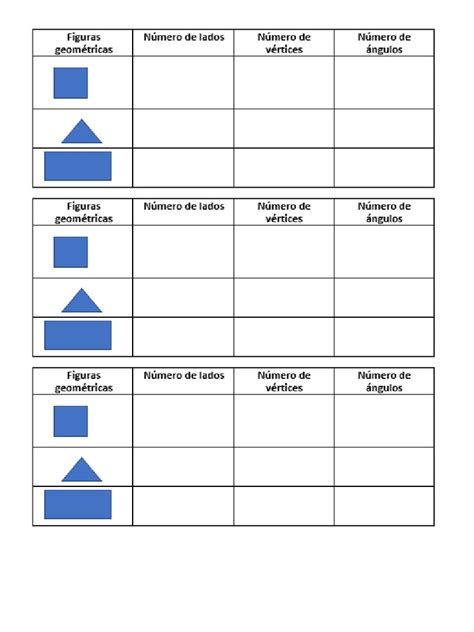 Cuadro de figuras geométricas para identificación