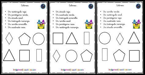 Figuras geométricas para colorear según indicaciones
