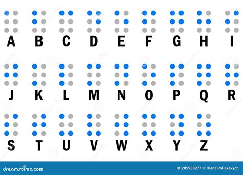 Esquema de las letras de palo y Braille en señalética de accesibilidad