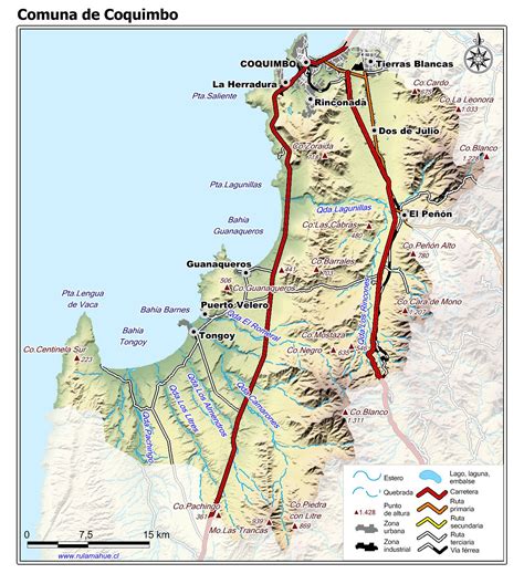 Mapa de ubicación de centros comunitarios y organizaciones sociales en la comuna de Coquimbo
