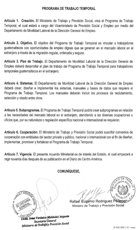 Esquema de trámites para trabajo temporal en el extranjero