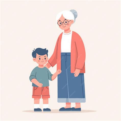 Ilustración de una anciana y un joven en un contexto humorístico