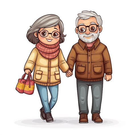 Caricatura de una pareja de ancianos discutiendo