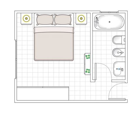 Plano o render de un cuarto húmedo con ducha a nivel del suelo
