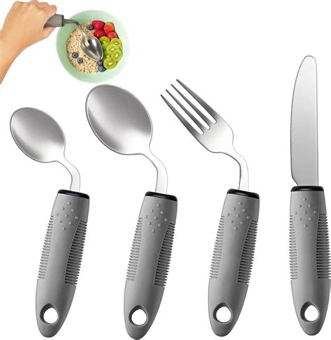 fotografías de varios tipos de utensilios adaptados (cubiertos, vasos, platos) para niños con parálisis cerebral