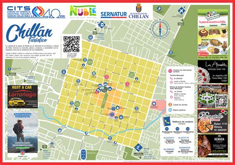 Mapa de Chillán destacando puntos culturales