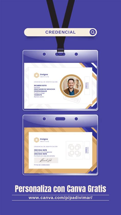 Diseño de una credencial para evento con elementos de identificación clave