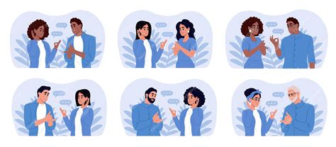 Representación de personas oyentes y sordas interactuando con lenguaje de señas