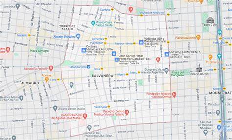 Mapa de la zona de Independencia, con ubicación de calle Lastra y Avenida La Paz