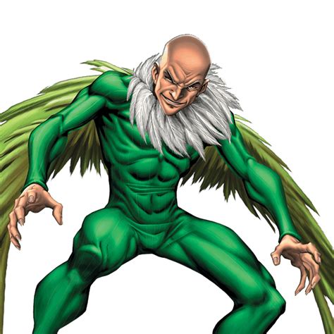 Ilustración de El Buitre (Vulture) con su traje volador de Marvel Comics