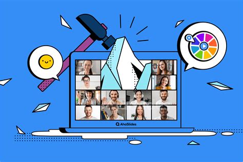 Equipo de adultos colaborando en una actividad rompehielo virtual