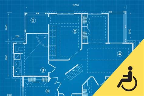Esquema de un diseño de casa accesible para adultos mayores