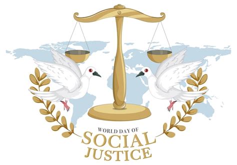 Ilustración: Escala de justicia social con representación de la Convención de la ONU