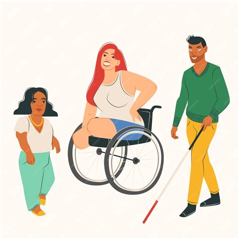 Ilustración de un curador asistiendo a una persona con discapacidad