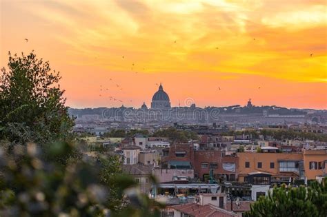 Vista panorámica desde la Colina de Pincio al atardecer