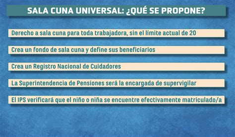 Infografía comparativa del sistema actual de sala cuna con el propuesto proyecto de ley universal